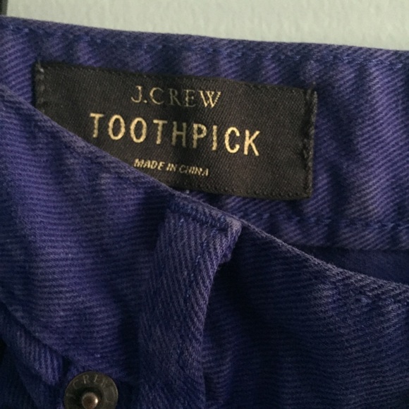 J. Crew Toothpick Ankle Jeans Electric Cobalt Blue Skinny Denim Cropped Size 28 - Picture 3 of 11